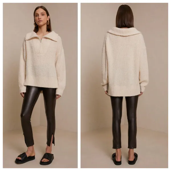 ALC Frank NWT Emile Vegan Leather‎ Legging Carob Brown Size 6 - Image 3