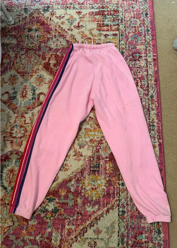 Aviator Nation Sweatpants 5 Stripe Pink Neon - Image 2