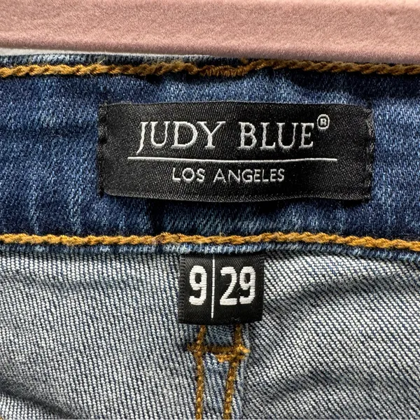 9/29 Judy Blue‎ Jeans Ripped Denim Skinny High Waisted Medium Blue JB82147MD - Image 4