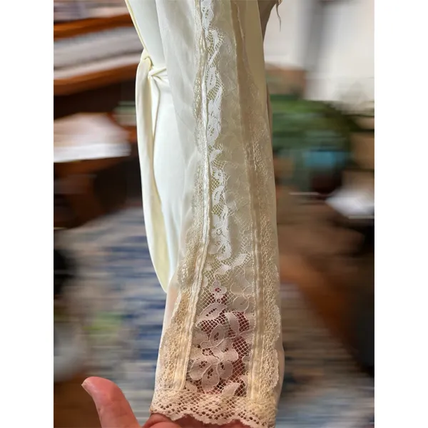 1970s Cream Prairie Dess Style Wedding Dress - Image 7
