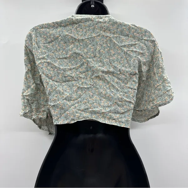 Lulus Sweet and Flirty Sage Green Floral Print‎ Two Piece Crop Top & Skirt XL - Image 3