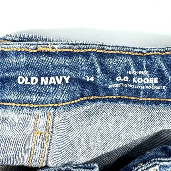 Old Navy O.G. Loose High Rise Distressed Jeans Size 14‎ - Image 6