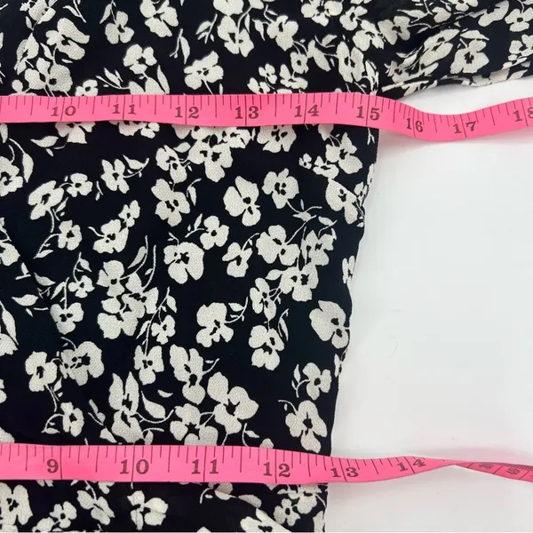 Reformation Zoe mini floral wrap‎ dress black white floral Elaine sz S - Image 5