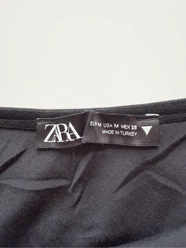 Zara Satin Effect Black Midi Wrap Skirt size Medium - Image 6