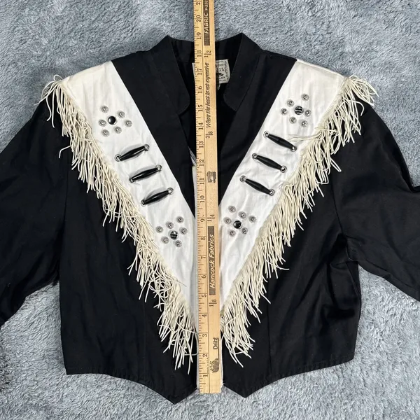 1849 Authentic Ranchwear Shirt Small USA Made Fringe Western Cowgirl Rodeo flaw - Image 9