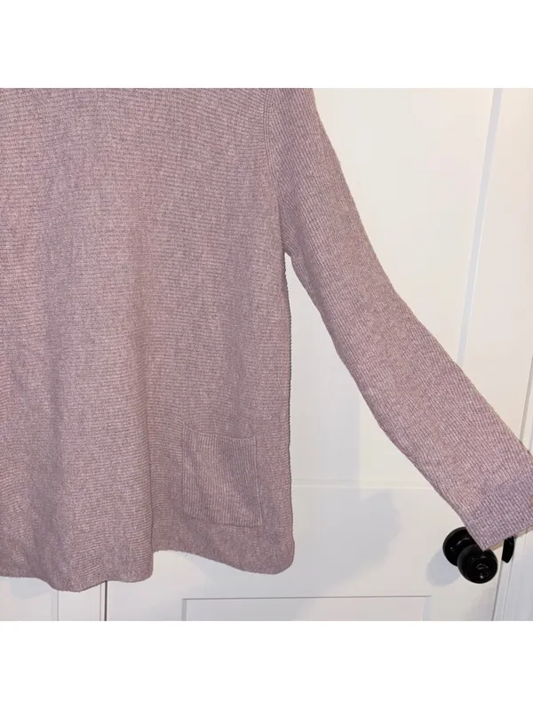 Pure Jill $99 Woman’s L Ribbed One Pocket sweater pink knit long sleeve top - Image 2