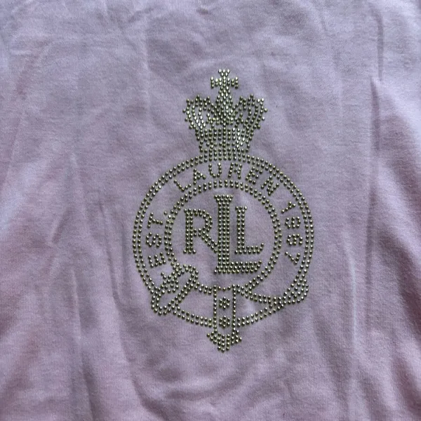 Polo Ralph Lauren Pink Rhinestone Graphic Logo T-shirt - Image 2