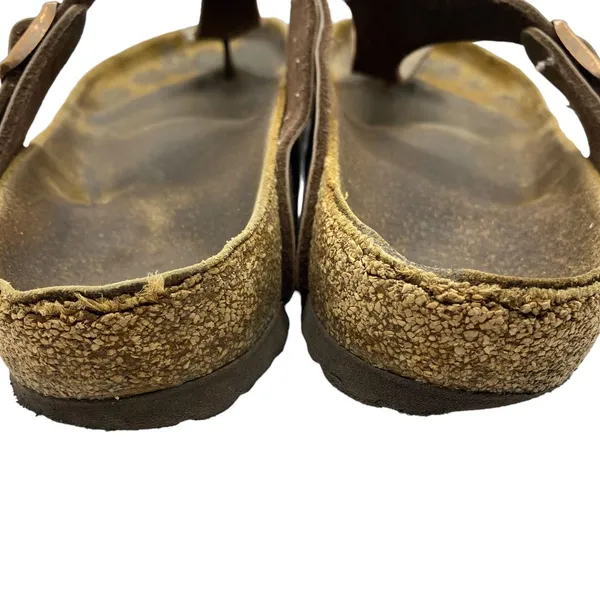 Birkenstock Women's Gizeh Slip on Brown Leather Sandals Size 36‎ US 5-needs TLC - Image 7