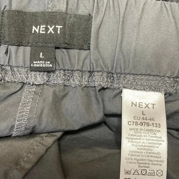 Next Women's Black Drawstring Tapered Wide Leg Windbreaker Jogger Pants Size L - Image 4