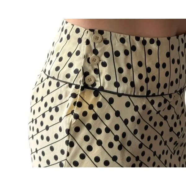 ✨Studio M 100% Silk Cream/Black Sz Medium Skirt✨ - Image 4