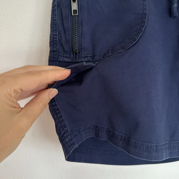 Vintage Y2K Unionbay 100% Cotton Cargo Shorts S Low Rise Navy Utility Gorpcore - Image 4