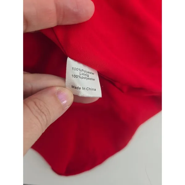 Tuckernuck Maxi Dress Womens S Swiss Dot Red Ruffle Tiered NEW - Image 4