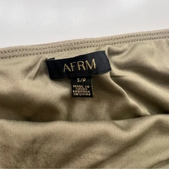 AFRM Asymmetrical Midi‎ Tan Side Slit Skirt - Image 3