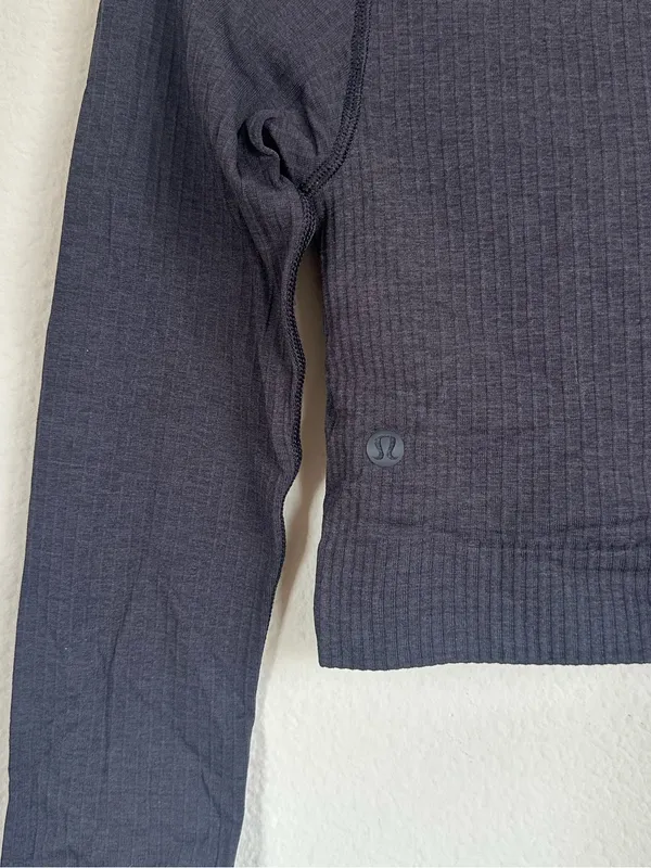 Lululemon Ebb to Street Long Sleeve Ribbed Crop Top - Image 4