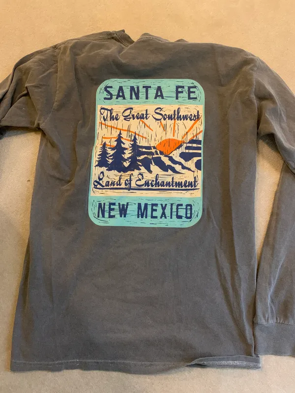 Santa Fe New Mexico Tshirt Gray - Image 2