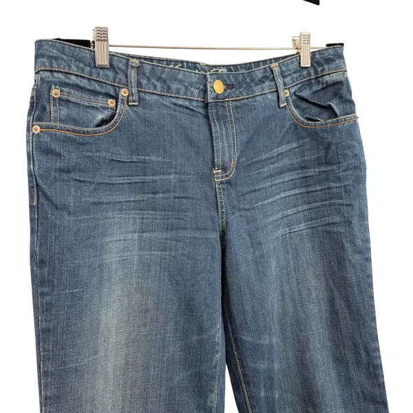 American Eagle Women 14 Short Dark Wash Bootcut Jeans Stretch Denim Blue Pants‎ - Image 2