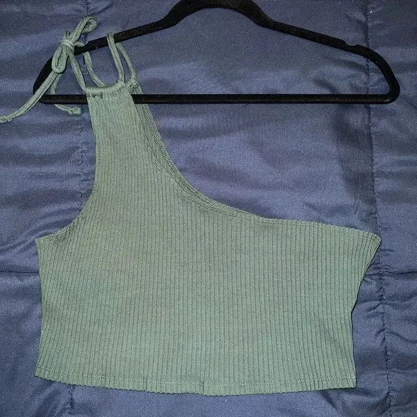 Aerie Rebel Tie Cropped Tank Top in sage green size L - Image 3