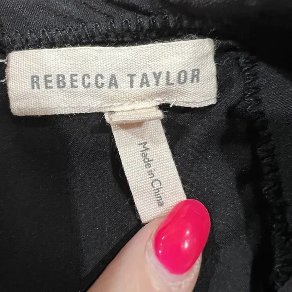 Rebecca Taylor Size 4 Sheath Dress Black Boucle Silk Lined Back Slit‎ Cap Sleeve - Image 8