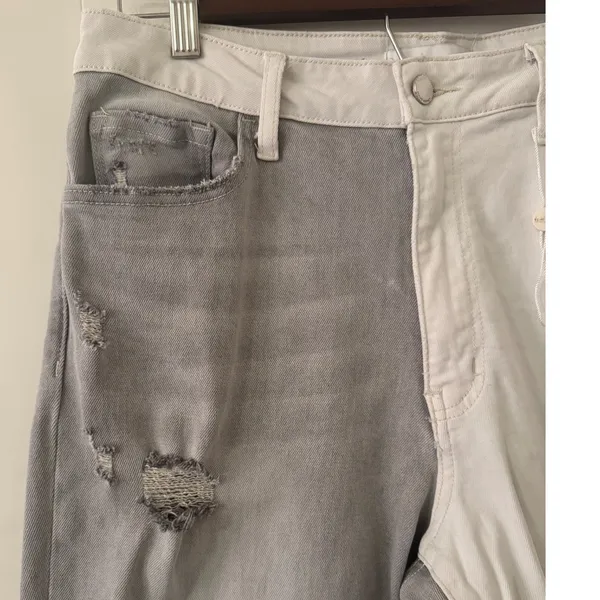 NEW Bohme sz 30 Women Flying Monkey Two Tone Cropped Colorblock Jeans Streetwear - Image 11