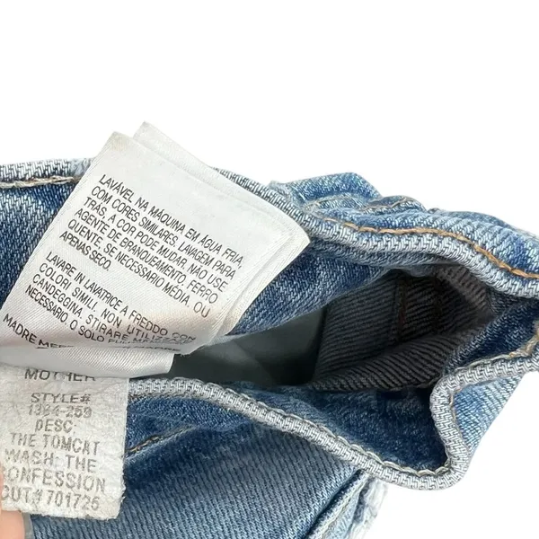 Mother Denim The Tomcat Jeans Distressed The‎ Confession Wash Blue Size 27 - Image 16