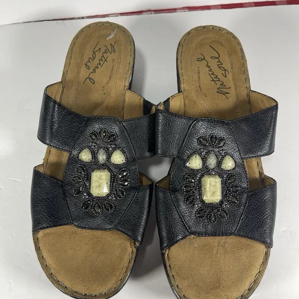 Natural Soul by Naturalizer "Saymore" Beaded Wedge Sandals - Women's Size 10M - Image 5