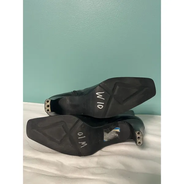 Nine‎ West Womens Black Leather Ankle Boots 10 Medium - Image 6