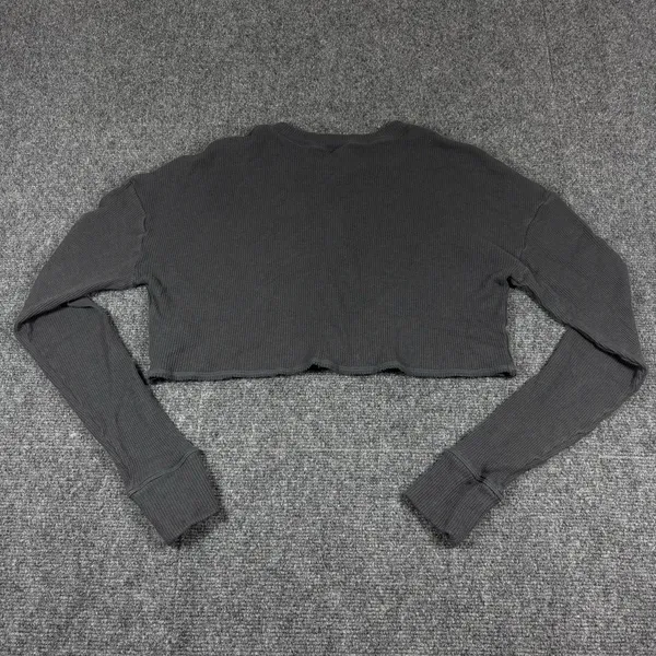 SKIMS Waffle Henley Long Sleeve Crop Top Size XS‎ - Image 6