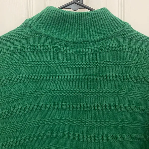 LOFT Mock Neck Tunic Style Textured Sweater in Green - Image 7