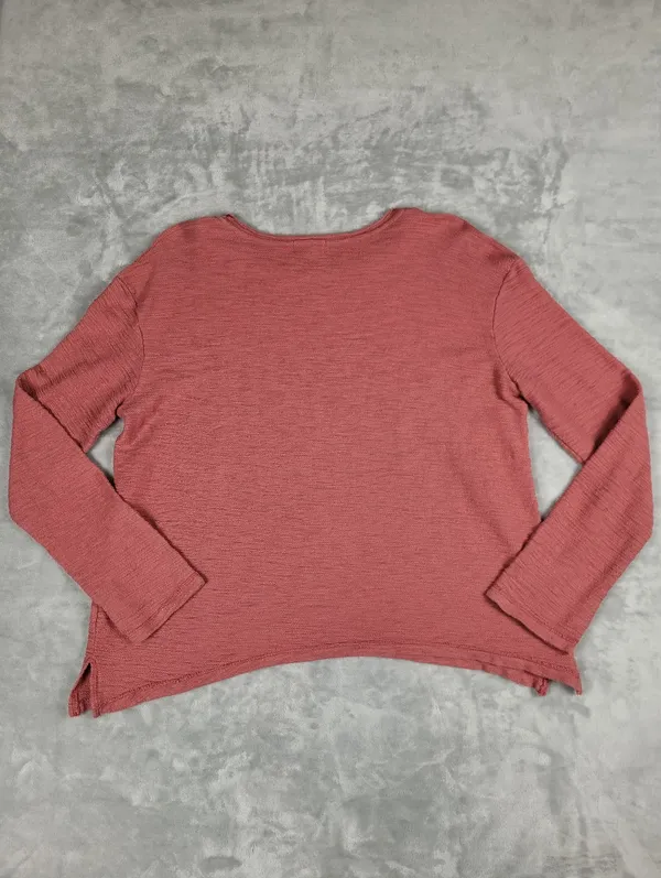 Anthropologie T.La Marsha Knit Pullover Textured Pink Long Sleeve Size M - Image 9