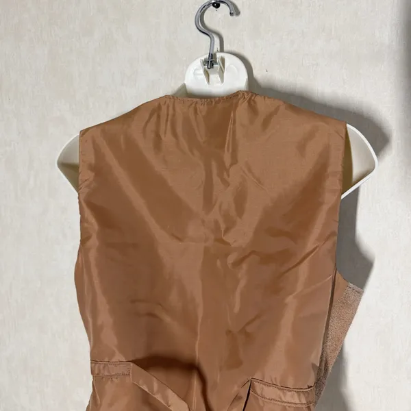 Learsi Women’s Genuine Leather Suede Vest V-Neck Barncore Cowgirl in Brown L - Image 5