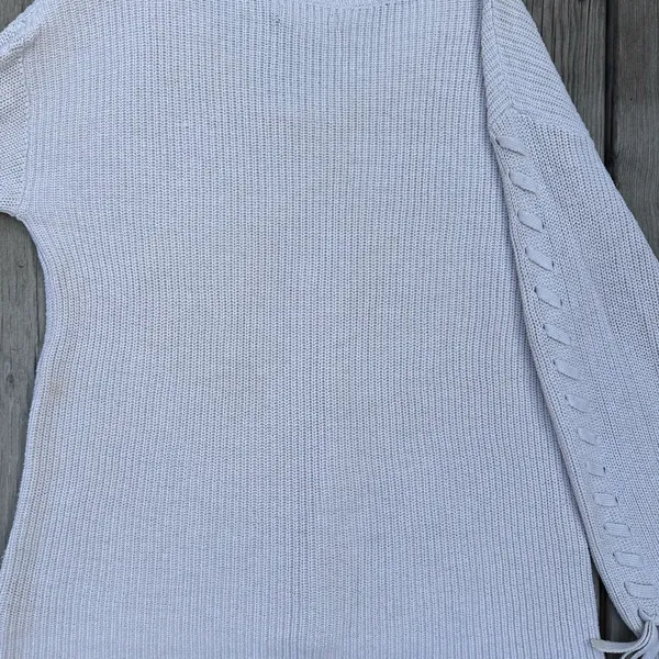 american eagle cream knit v-neck sweater - Image 4