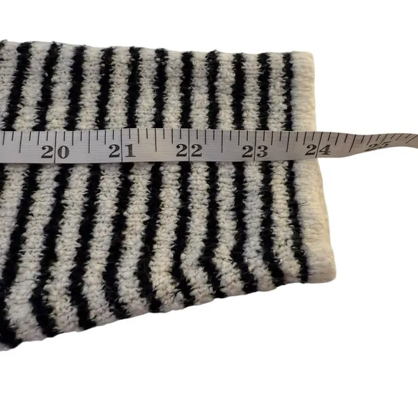 J.Crew Factory‎ Striped Mockneck Pullover Sweater Ivory Black Medium Preppy Twee - Image 8