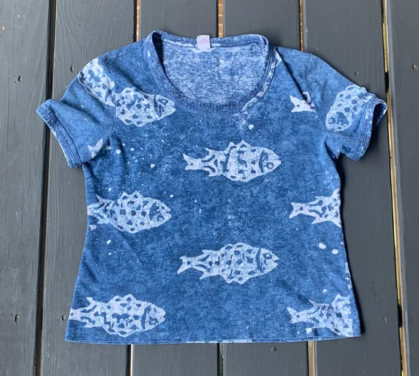 Vintage Fish Baby Tee Blue - Image 3