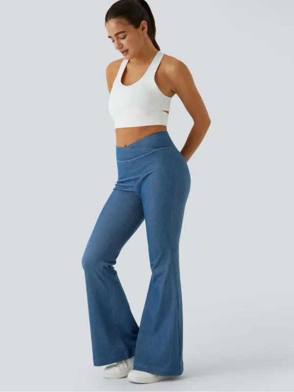 Halara High Waisted Crossover Casual Flare Jeans - Image 3