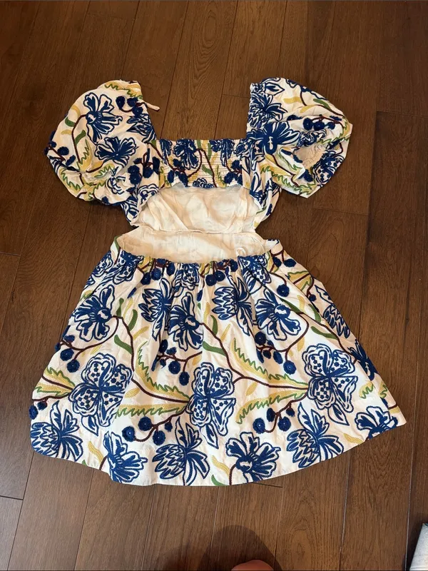 Anthropologie Puff-Sleeve Babydoll Mini Dress Size Large - C11-693 - Image 9