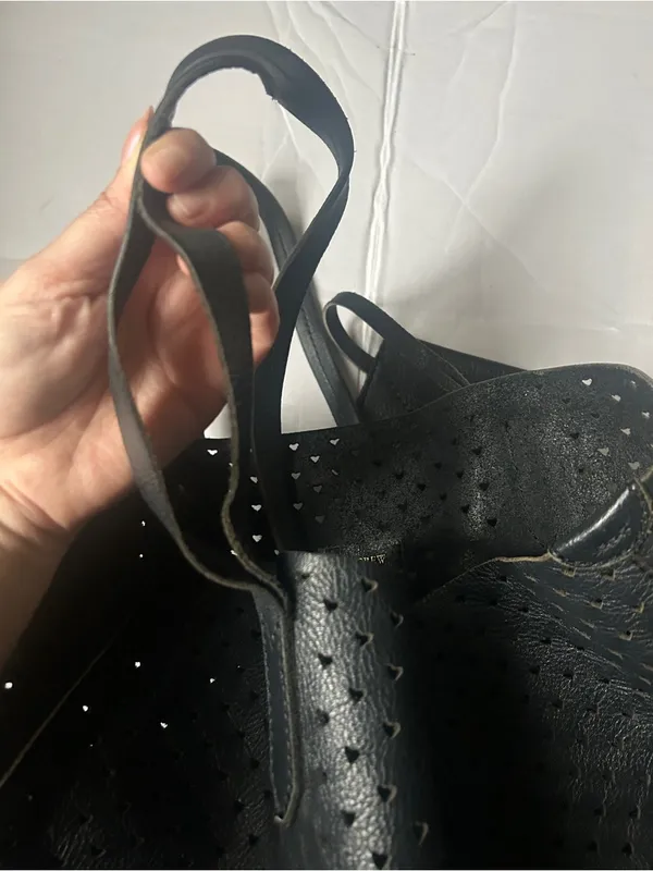 J. Crew Heart Cutout Leather Tote Bag - Image 8