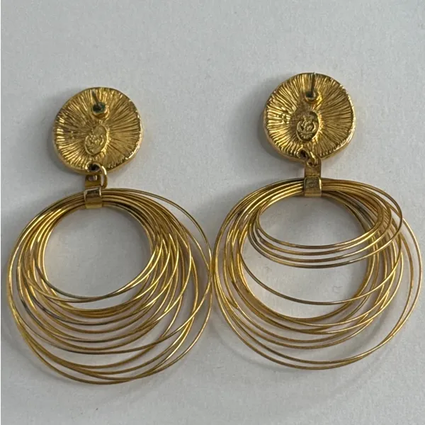 Vintage 1980s–1990s Couture Gold Tone Wire Chandelier Statement Earrings - Image 13