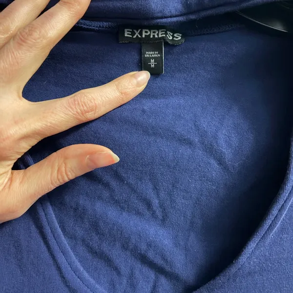 Express Deep Blue Long Sleeve Top - Image 3