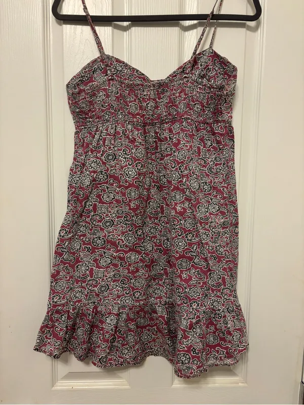 Billabong Purple and Black Paisley Spaghetti Strap Sundress - Image 4