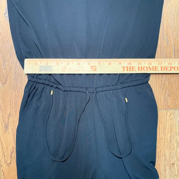 Lauren Ralph Lauren Black Jumpsuit Women's Small Gold Zipper Adjustable Waist - Image 10