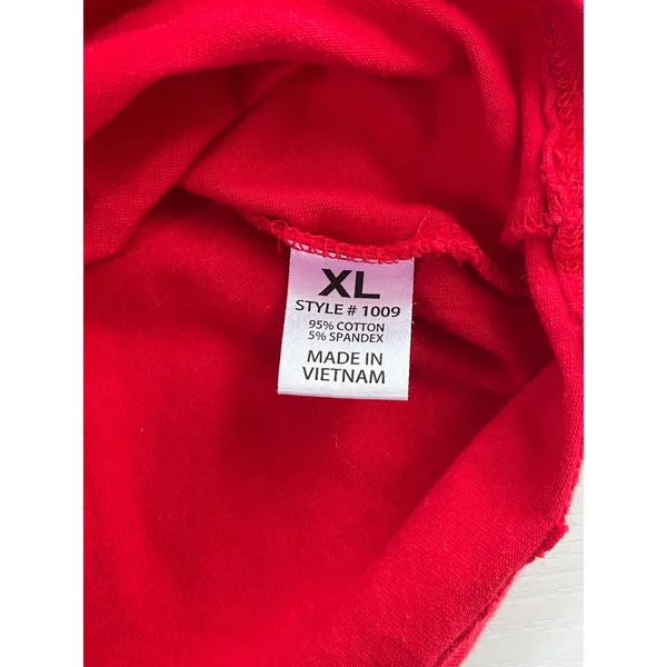 Y2K HATOPANTS‎ Red Ruched Tube Top Strapless Cotton Spandex XL Womens - Image 6