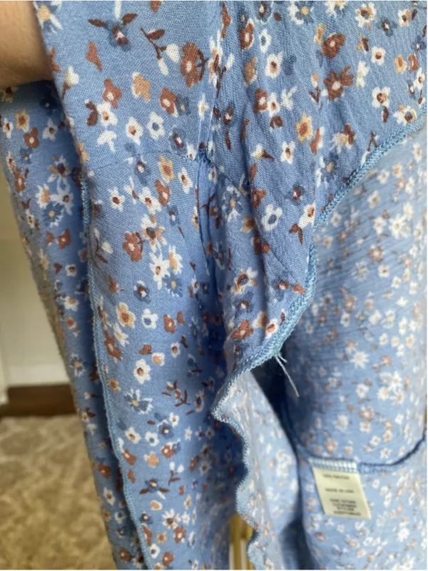Altar’d State Blue Floral Ruffle Mini‎ Romper Cottagecore Boho Summer Romantic - Image 5