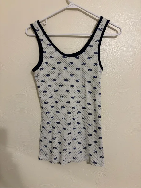 dELiA*s White Tank Sleep Slip with Navy Whale Motif - Image 8