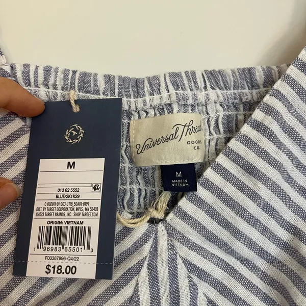 Universal Thread Blue and White Striped Top - Image 3