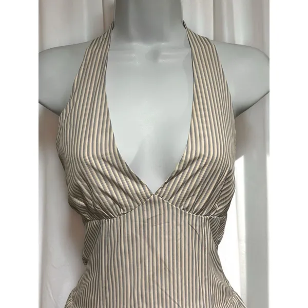 MORE TO COME Yolani Mini Dress XS NWOT Striped Halter Neck Pleated Skirt Revolve - Image 7