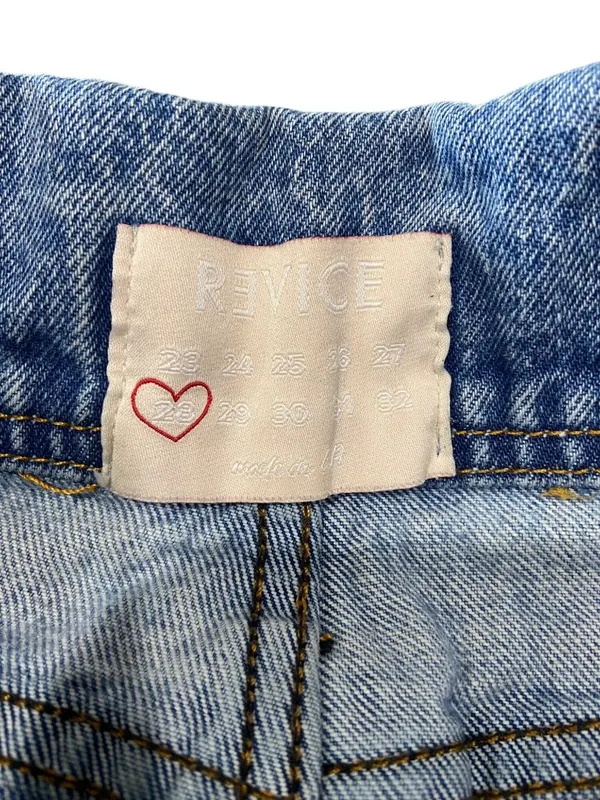 Revice Denim Fold Over Waist Baggy Denim Jeans Blue Size 28 Distressed Retro - Image 3