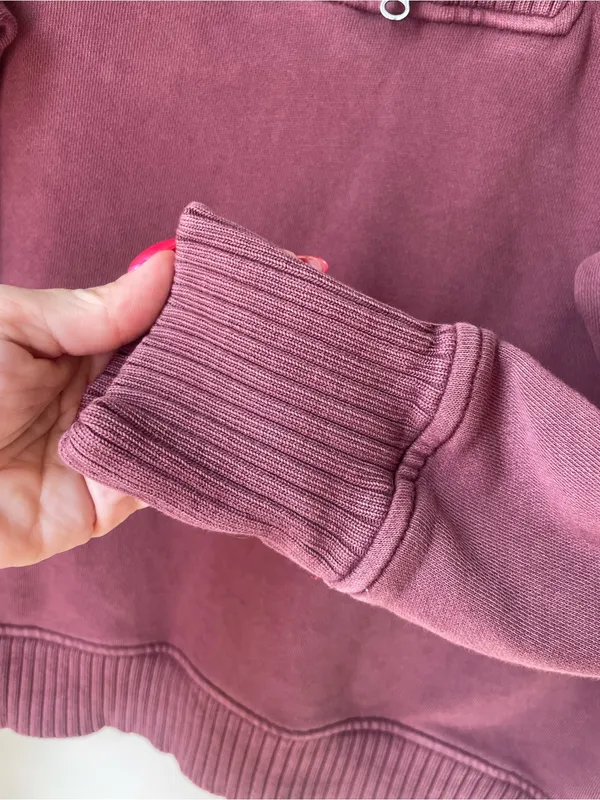 Aerie Maroon Half-Zip Pullover Sweater - Image 3