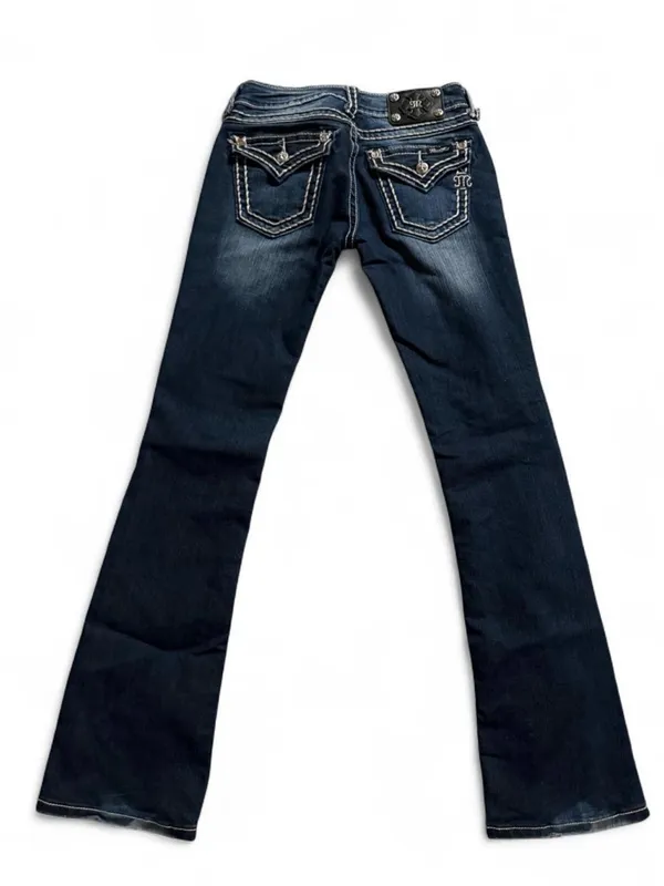 Miss Me Indigo Bootcut Jeans with Contrast Stitching - Image 3
