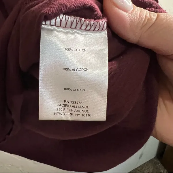 Frye &‎ Co. Burgundy Fox Tail Heritage Raw Hem Thumb Holes Top - Image 6
