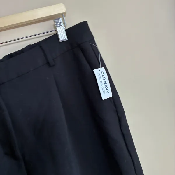 Old Navy Taylor Wide Leg Trouser L Black Women Extra High Rise Pleated - Image 2